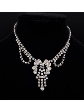 Vintage 1950's-1960's Rhinestone Choker Necklace
